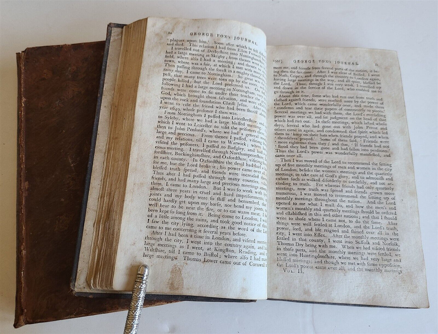 1800 JOURNAL of GEORGE FOX Life Travels Sufferings antique AMERICANA New Yord ed