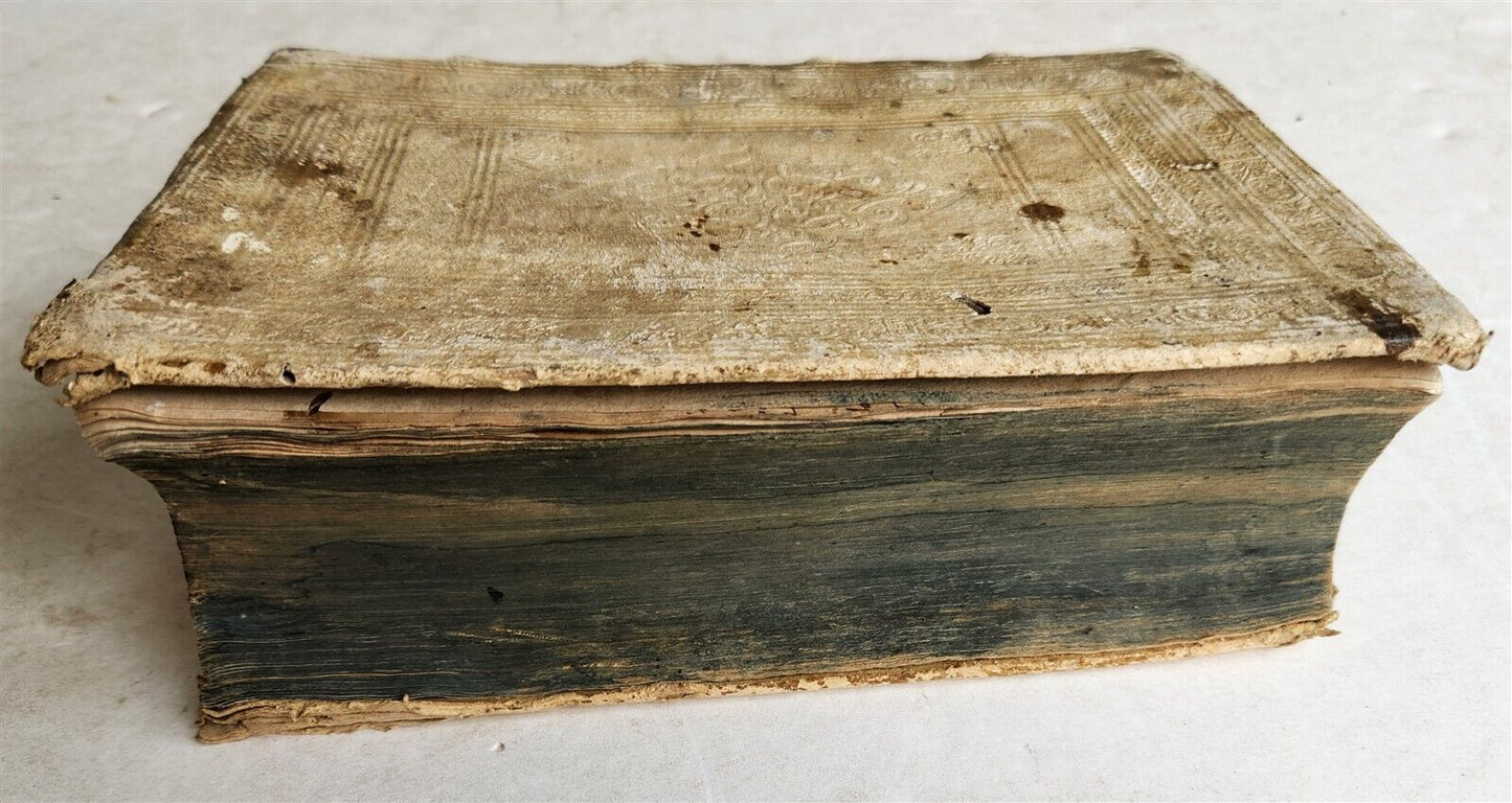 1595 LAW BOOK by Spanish jurist Vasquez de Menchaca antique PIGSKIN BINDING