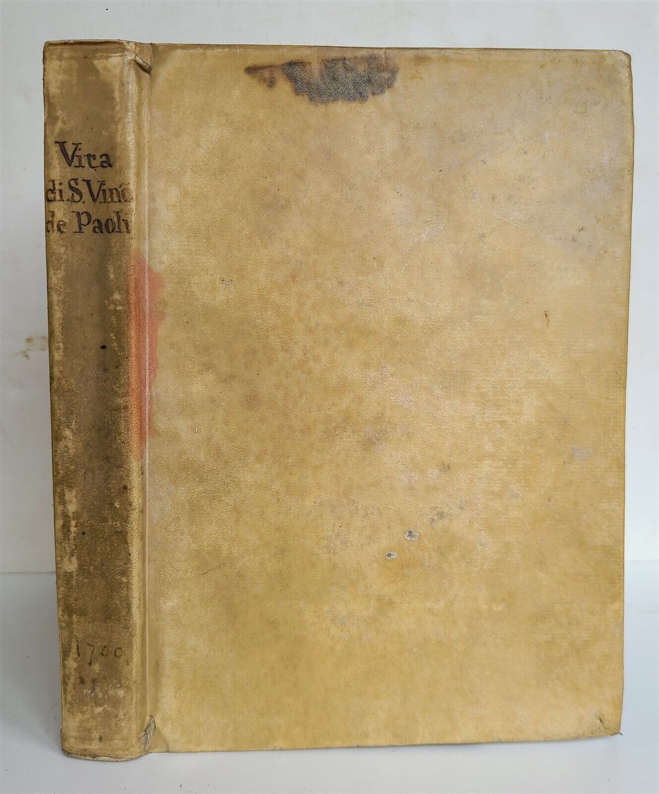 1700 VITA DEL VENERANDO SERVO DI DIO VINCENZO DE PAOLI antique VELLUM BINDING