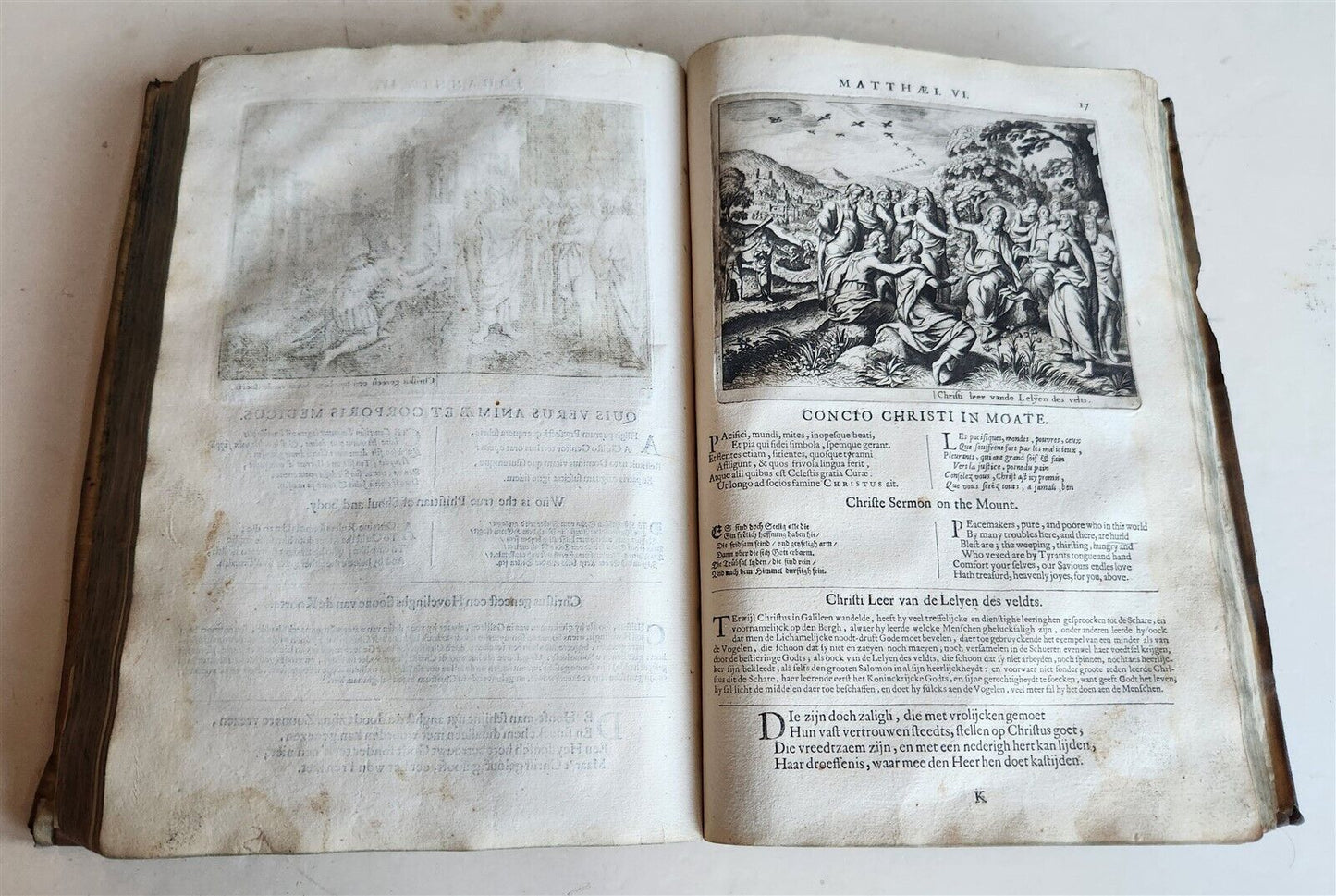 1659 FIGURES OF THE BIBLE in DUTCH antique ILLUSTRATED w/ 233 ENGRAVINGS vellum