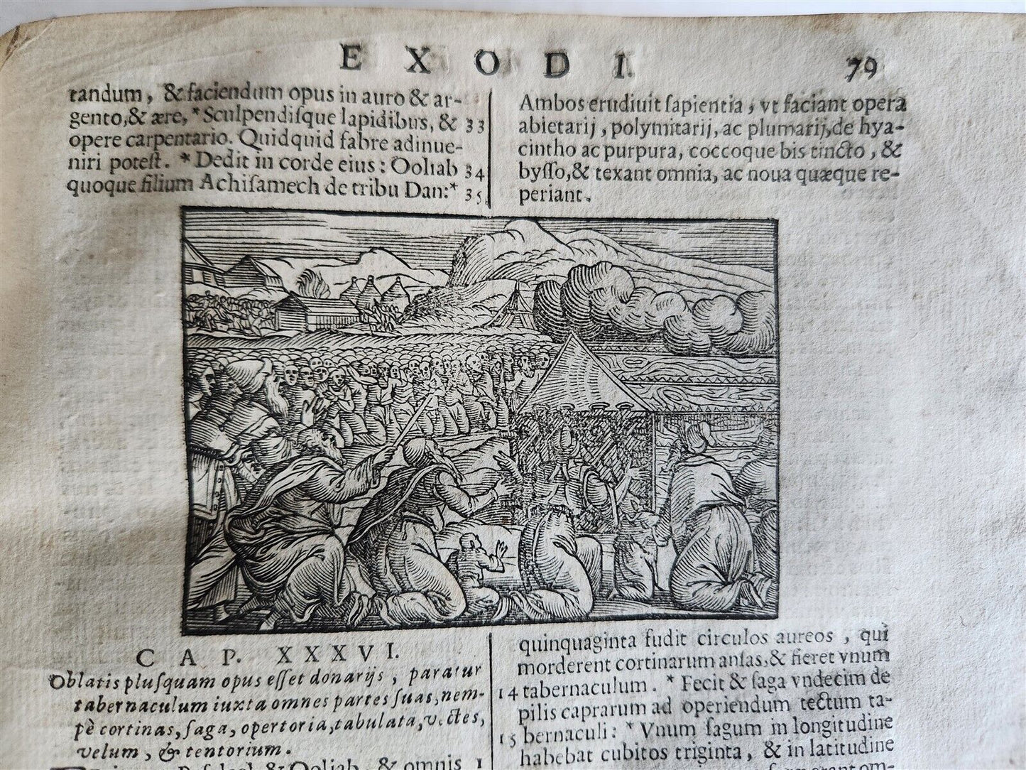 1697 BIBLE ILLUSTRATED antique VELLUM BOUND in LATIN BIBLIA SACRA