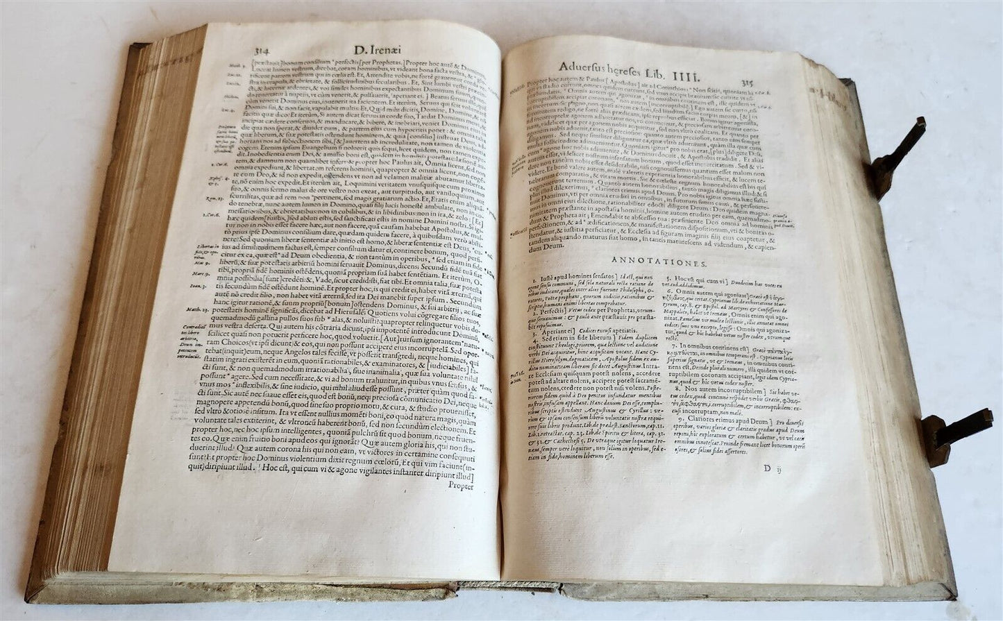 1575 IRENAEUS GREEK THEOLOGY in LATIN byantique 16th CENTURY FOLIO PIGSKIN BOUND