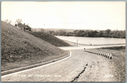HUDSON WI SCENE VINTAGE REAL PHOTO POSTCARD RPPC