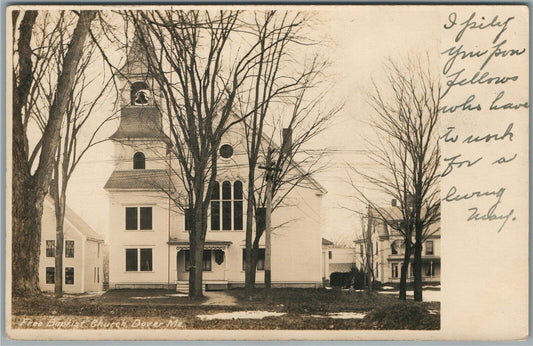 DOVER ME FREE BAPTIST CHURCH ANTIQUE REAL PHOTO POSTCARD RPPC