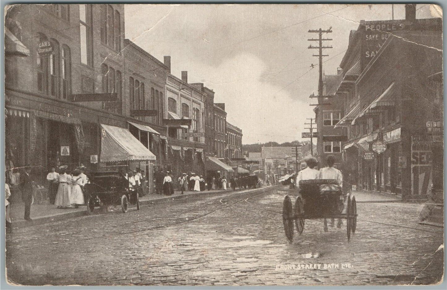 BATH ME FRONT STREET ANTIQUE POSTCARD