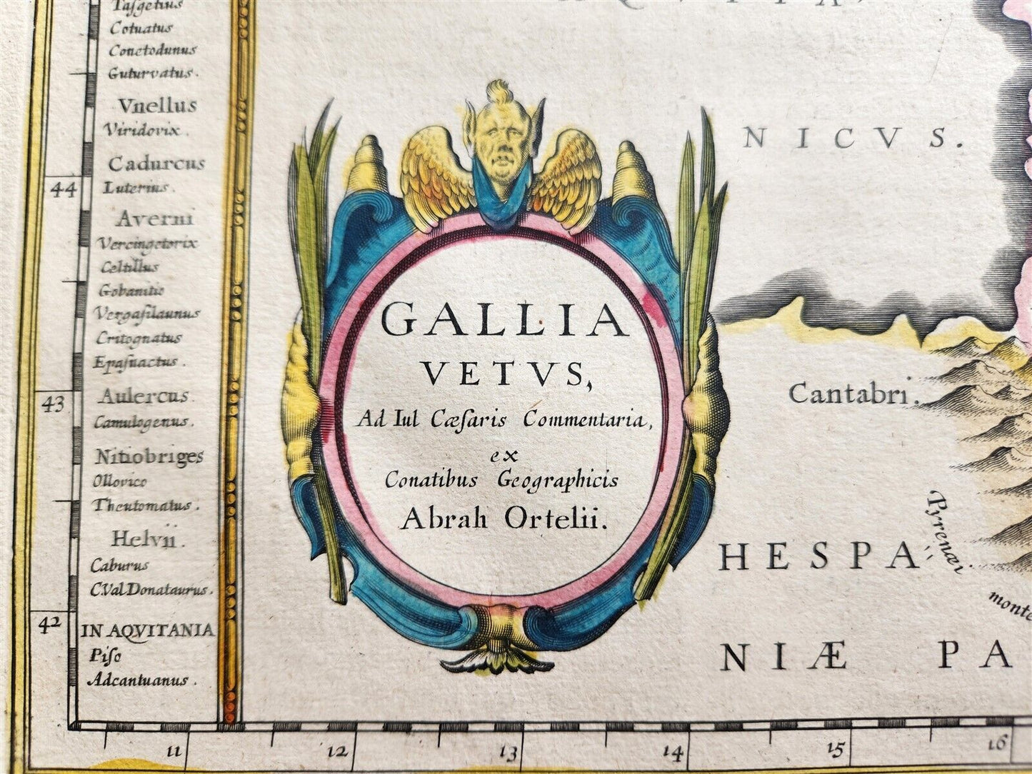 1640 MAP of ANCIENT FRANCE by WILLEM BLAEU antique AUTHENTIC hand colored