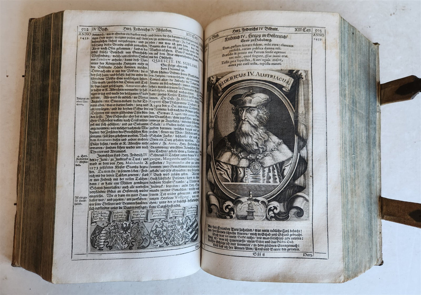 1668 HISTORY of AUSTRIA antique ILLUSTRATED w/ 200 PLATES PIGSKIN BOUND FOLIO
