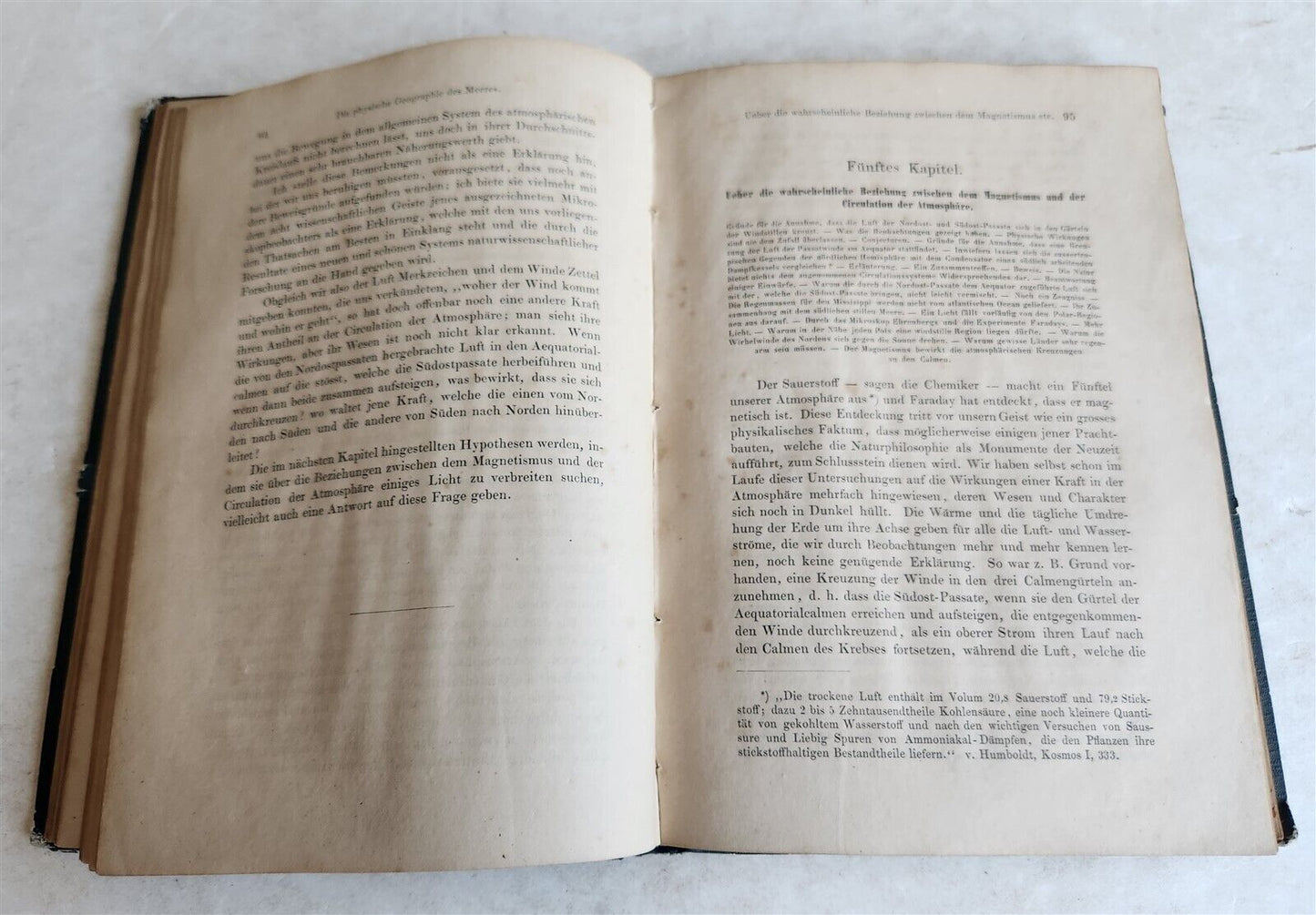 1856 PHYSICAL GEOGRAPHY of the SEA antique ILLUSTRATED w/MAPS in GERMAN