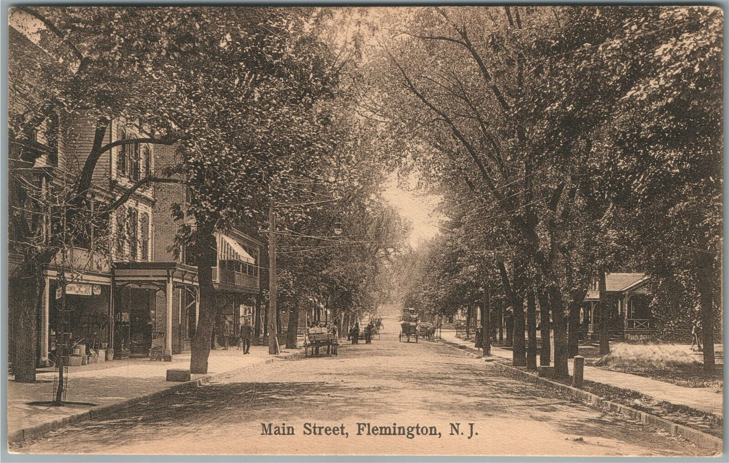 FLEMINGTON NJ MAIN STREET ANTIQUE POSTCARD