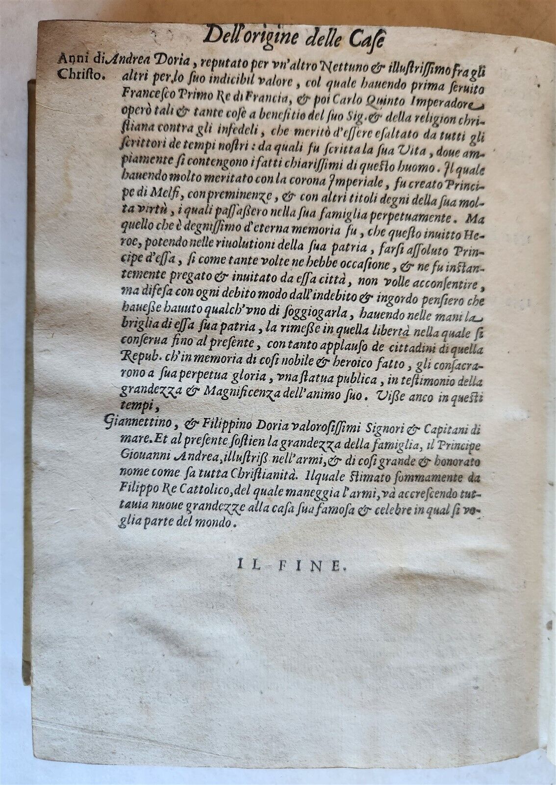 1609 DELLA ORIGINE et de FATTI DELLE FAMIGLIE ILLUSTRI D'ITALIA antique VELLUM