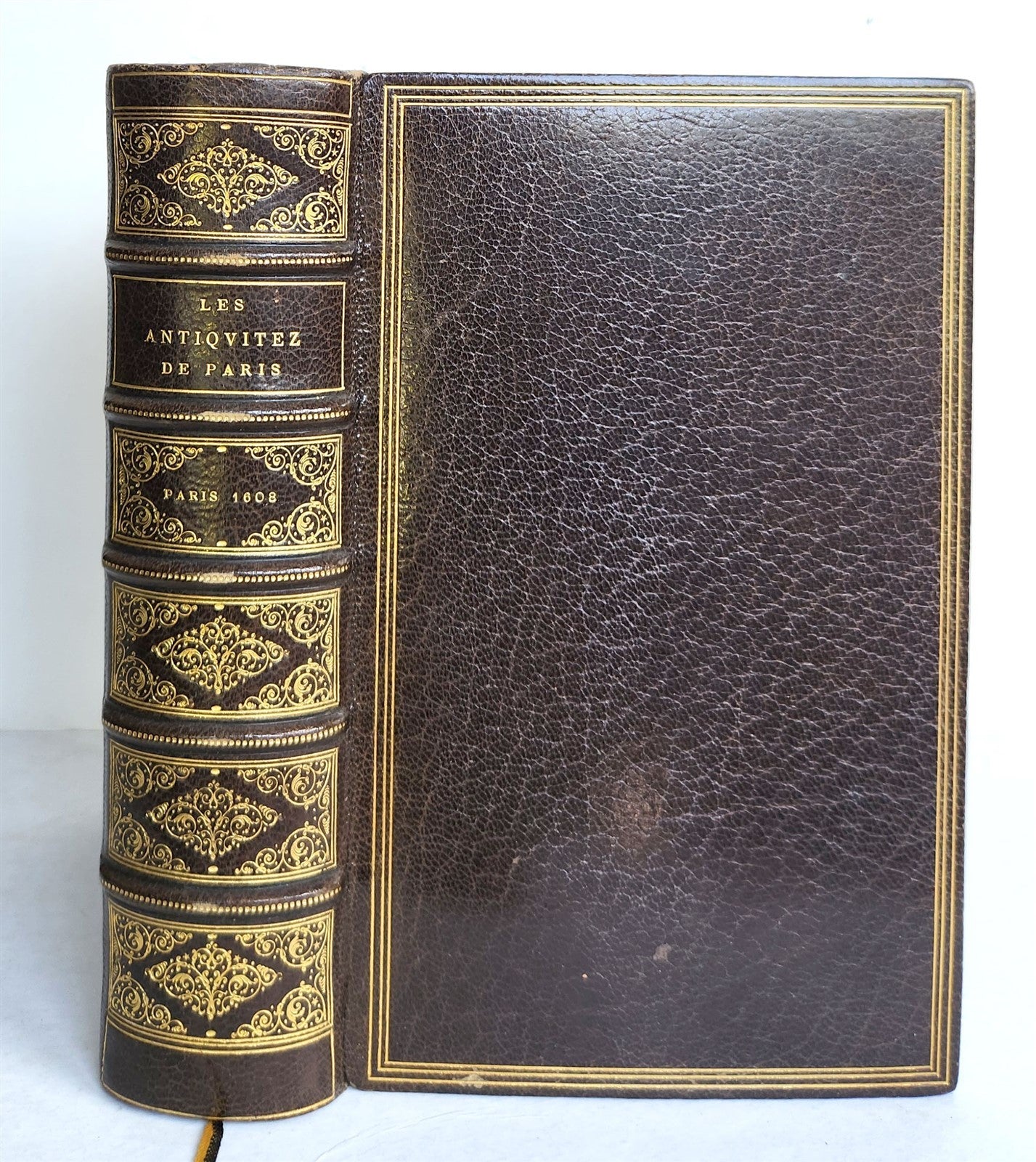 1608 HISTORICAL GUIDE to PARIS ILLUSTRATED w/ 55 WOODCUTS antique