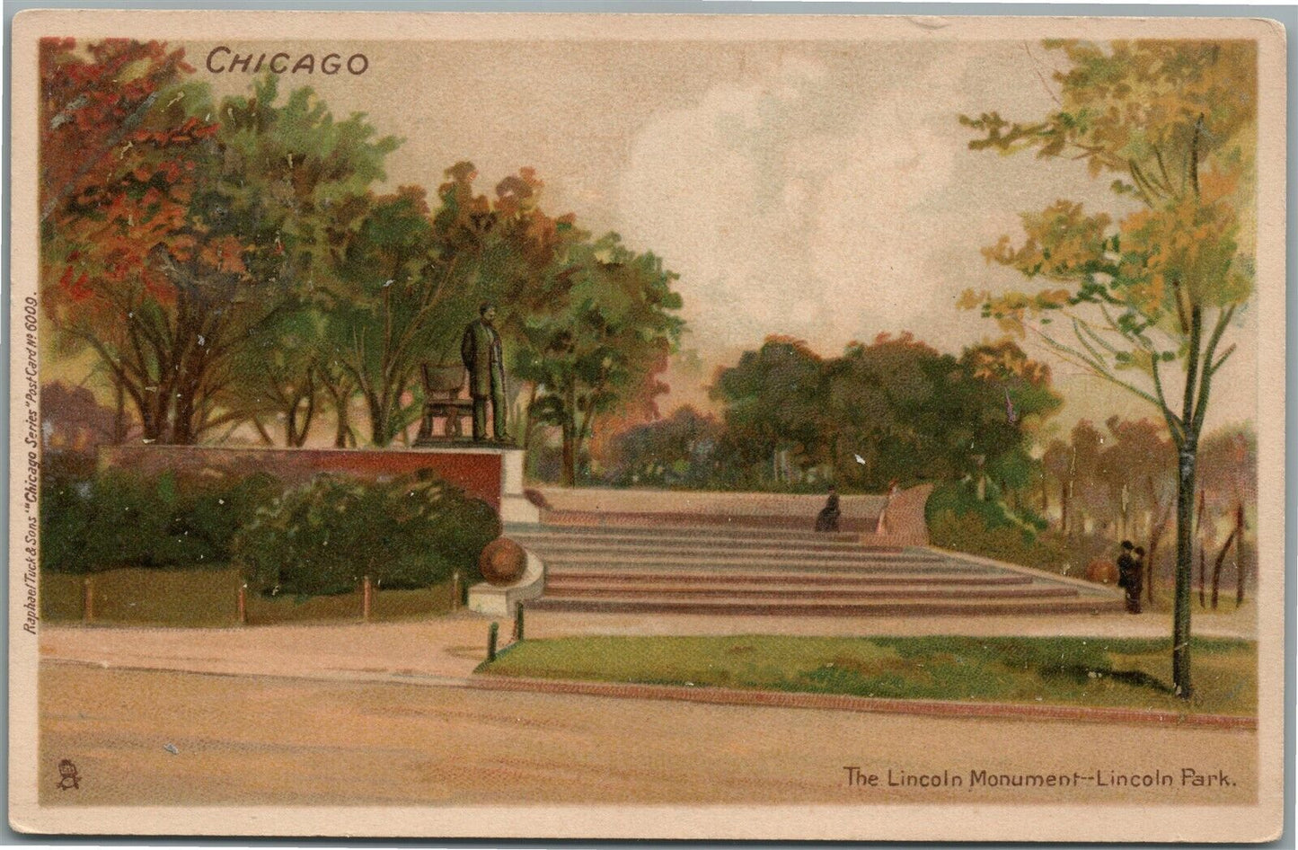 CHICAGO IL LINCOLN MONUMENT PRIVATE MAILING CARD ANTIQUE POSTCARD
