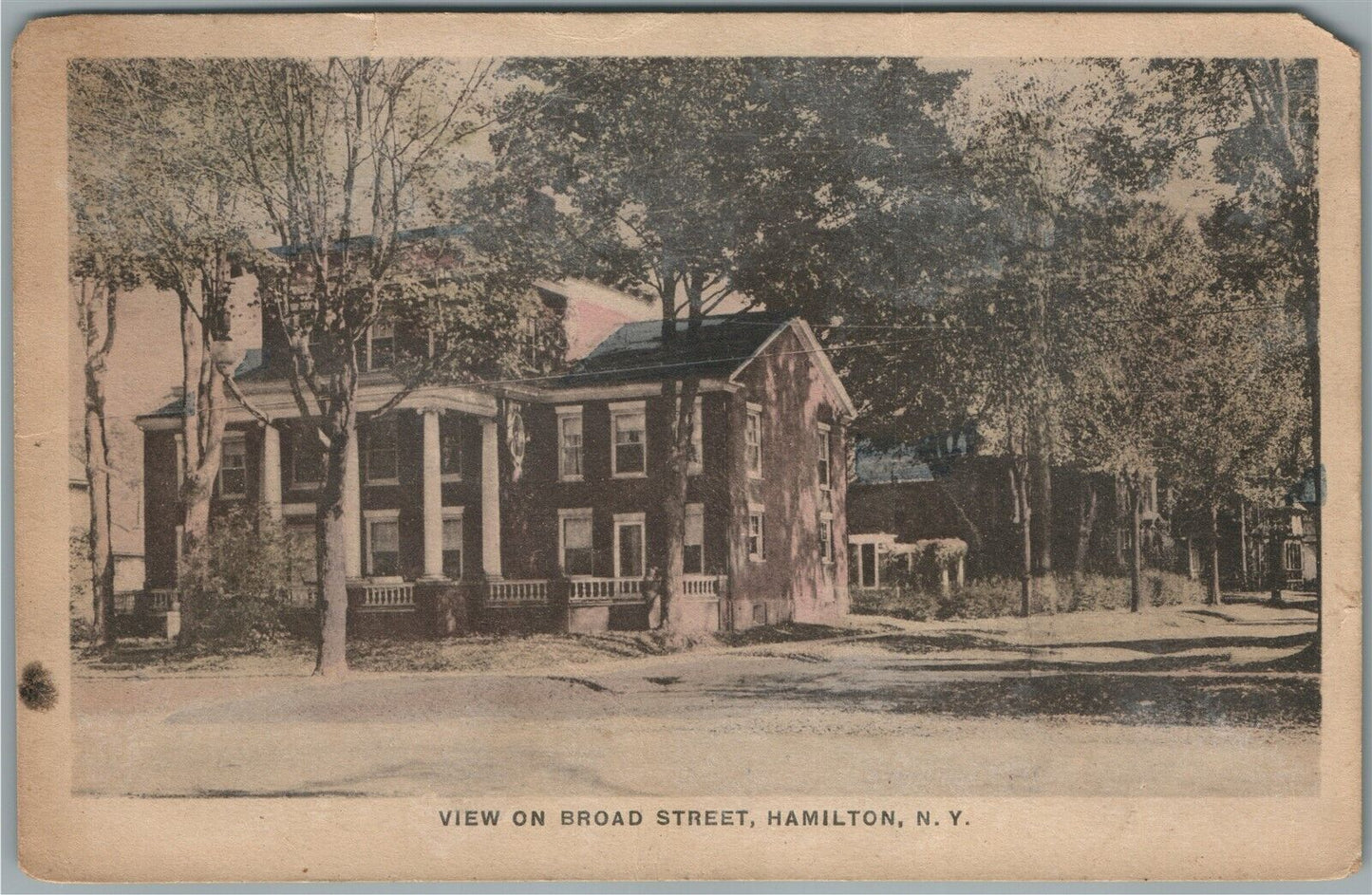 HAMILTON NY BROD STREET ANTIQUE POSTCARD