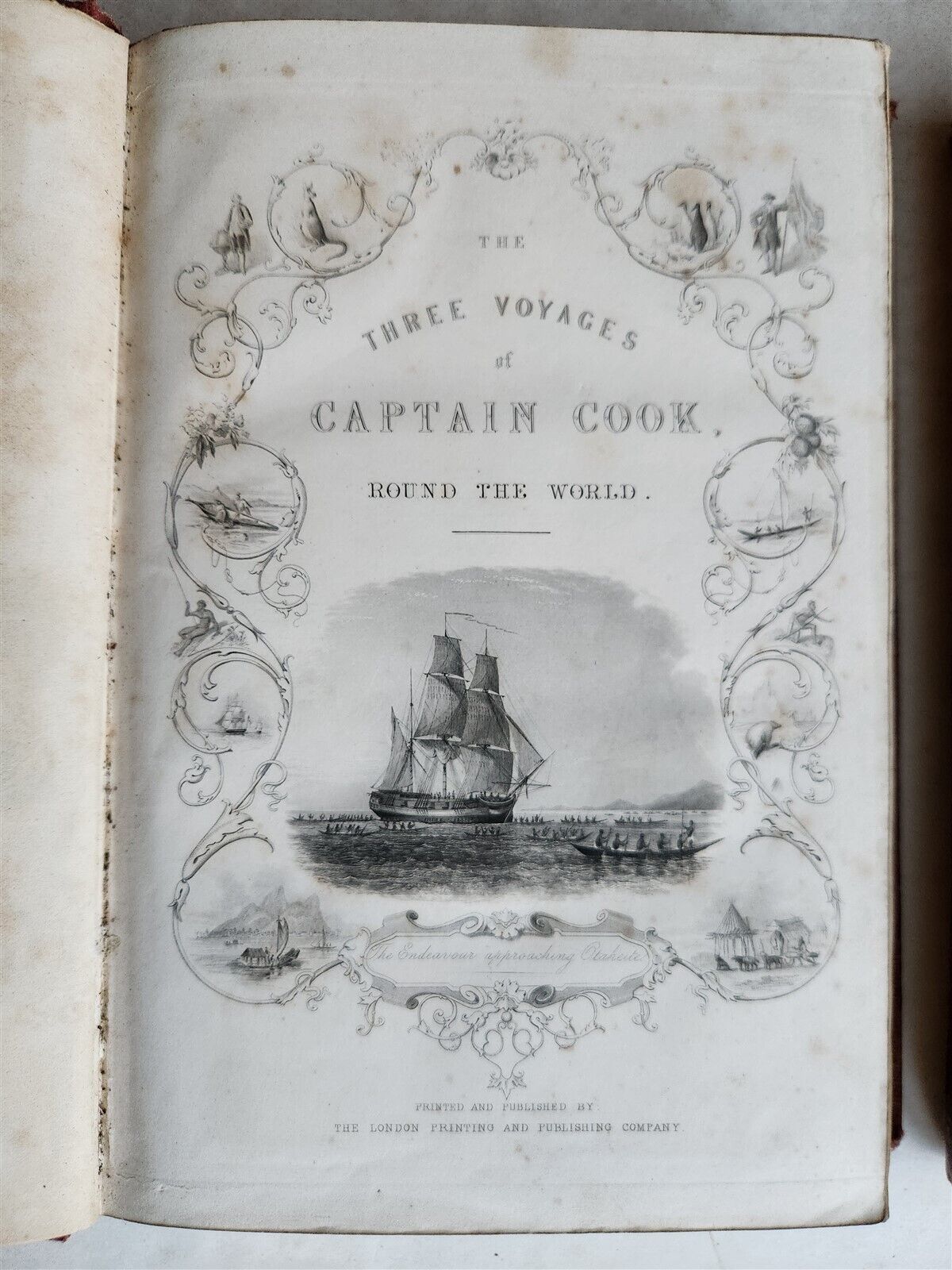 1860 VOYAGES of CAPTAIN COOK ROUND THE WORLD 2 vols ILLUSTRATED antique ENGLISH