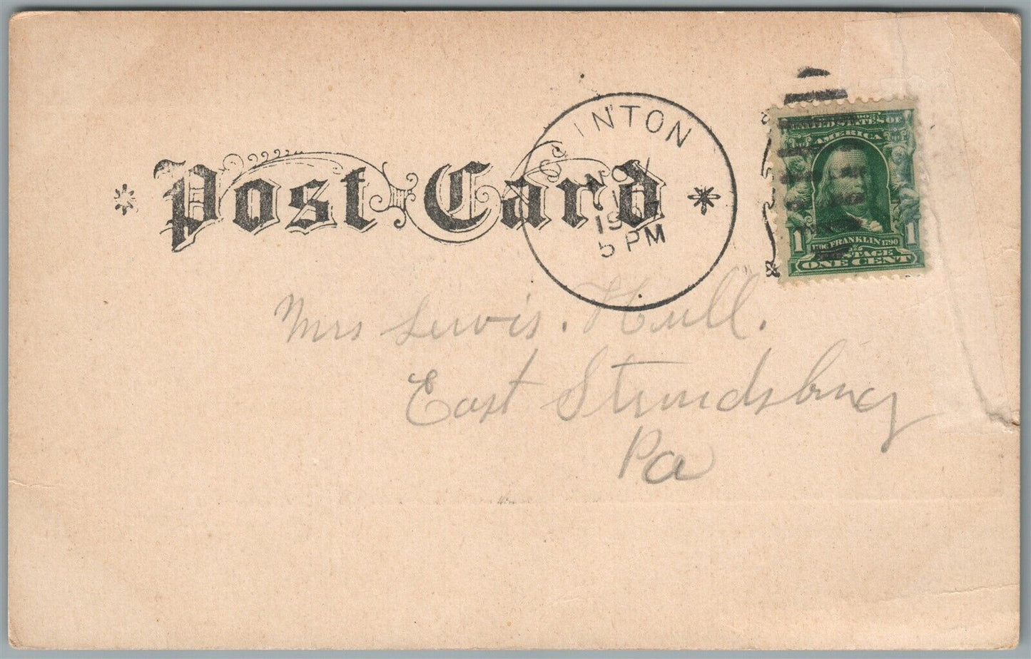 CLINTON NJ NATIONAL BANK ANTIQUE POSTCARD