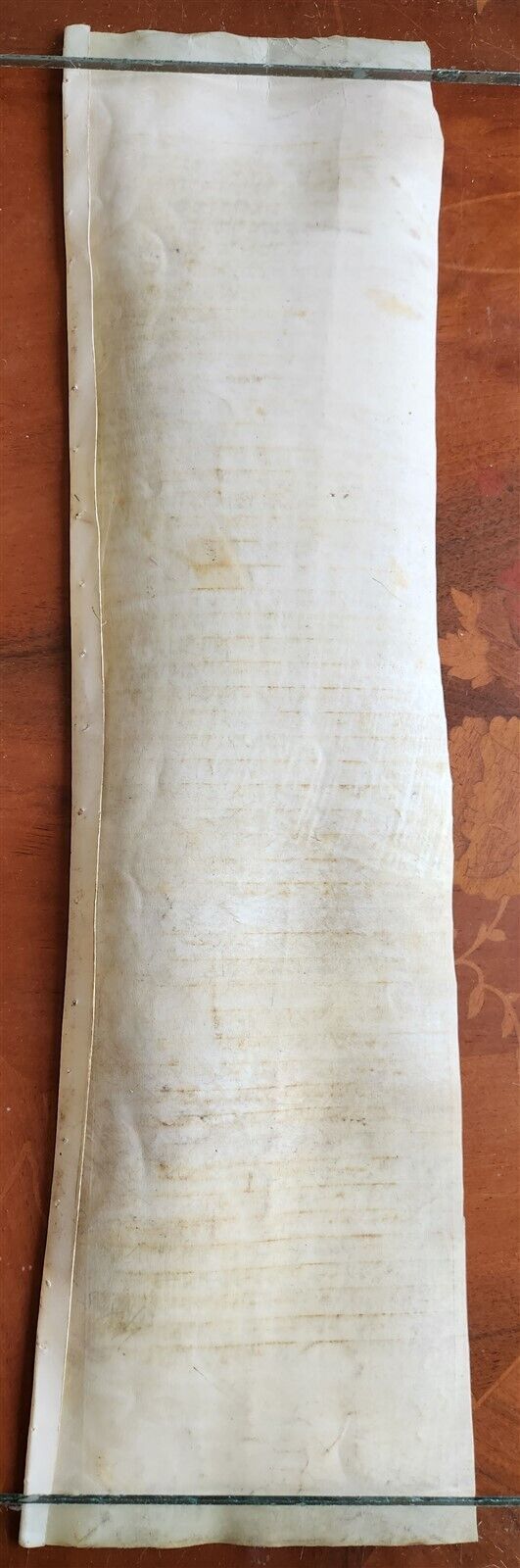 TORAH SCROLL FRAGMENT MANUSCRIPT on VELLUM antique BIBLE GENESIS 21:14 - 22:4