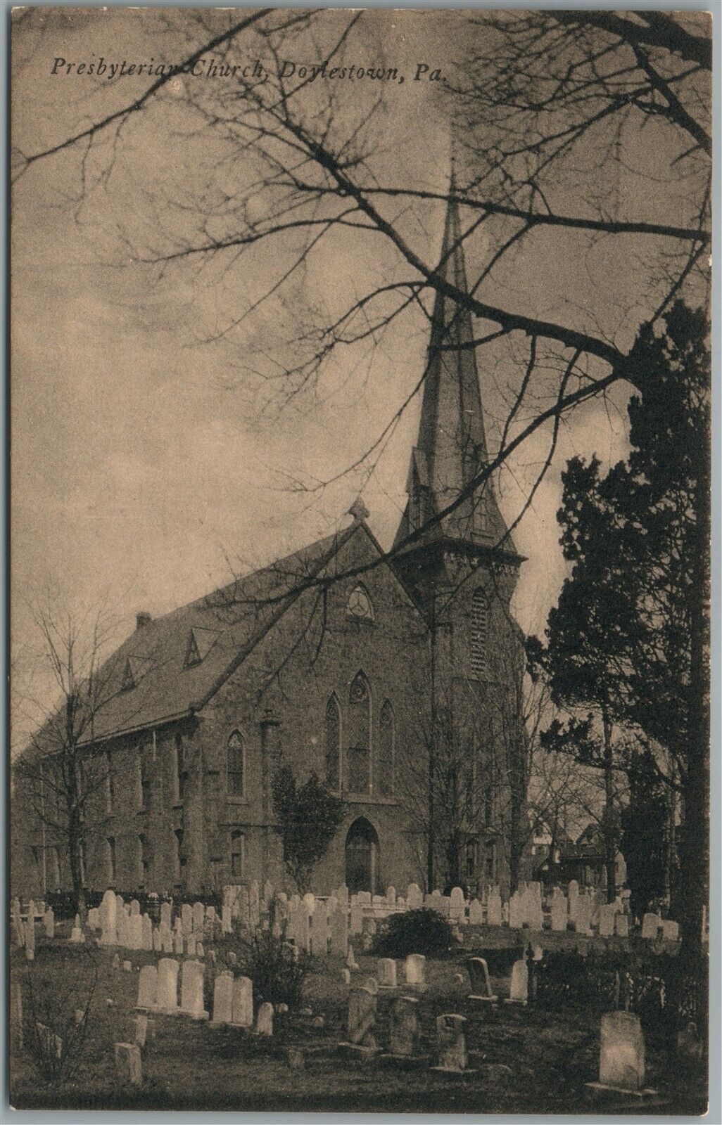 DOYLESTOWN PA PRESBYTERIAN CHURCH ANTIQUE POSTCARD