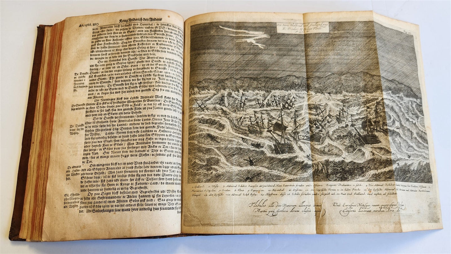1680 CHRONICLE of DENMARK antique FULLY ILLUSTRATED rare Peder Hanson Resen