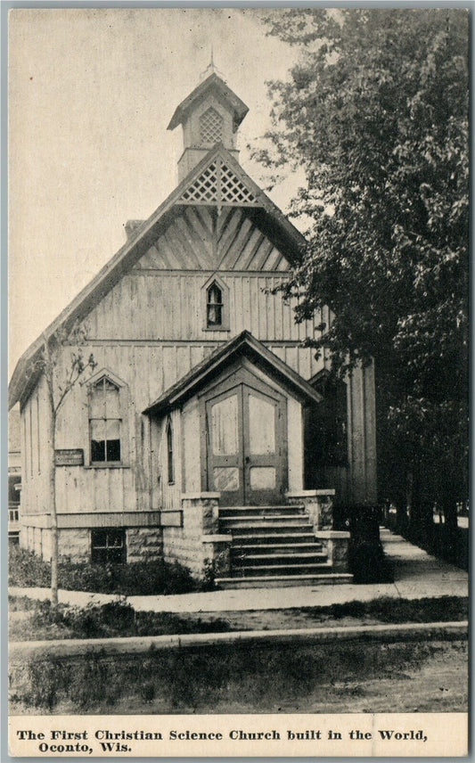 OCONTO WI FIRST CHRISTIAN SCIENCE CHURCH ANTIQUE POSTCARD