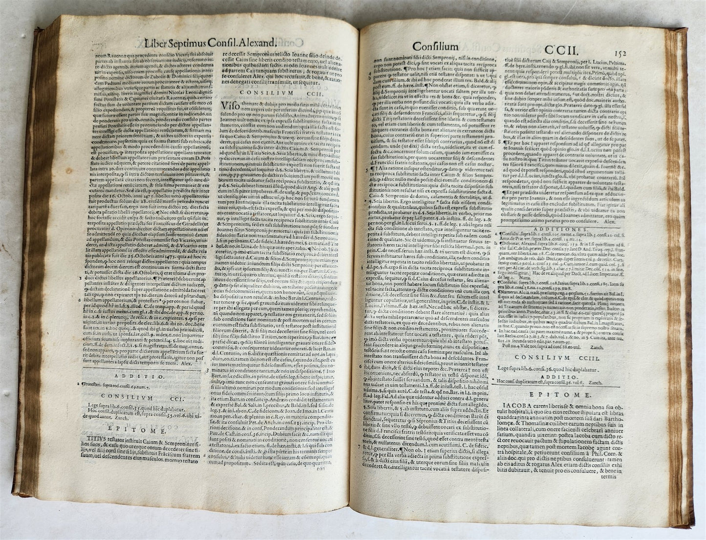 1584 LAW BOOK by Alessandro Tartagni antique VELLUM FOLIO w/ MANUSCRIPT TITLE