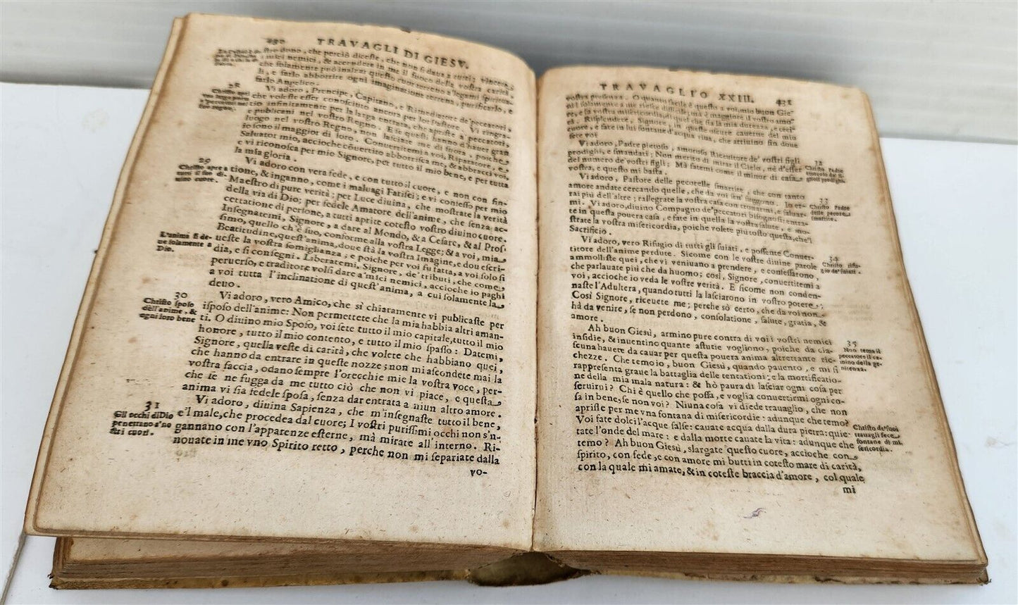 1644 TRAVAGLI DI GIESU by Fr. Tomaso di Gesu antique Travails of Jesus VELLUM