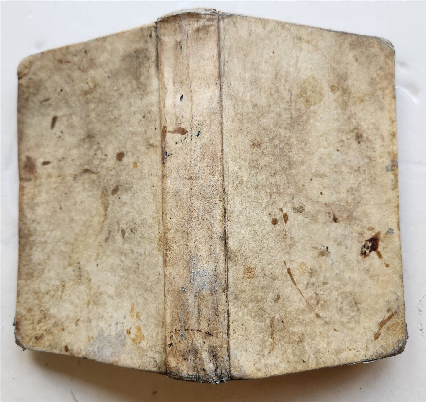 1751 BIBLE in FRENCH NEW TESTAMENT antique VELLUM BINDING