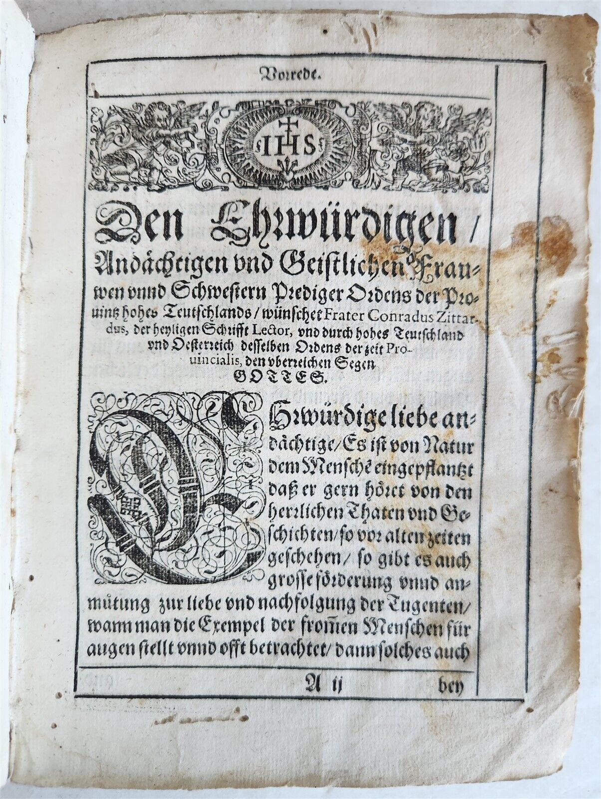1596 HISTORICAL DESCRIPTION SHORT CHRONICLE of DOMINICAN ORDER antique VELLUM