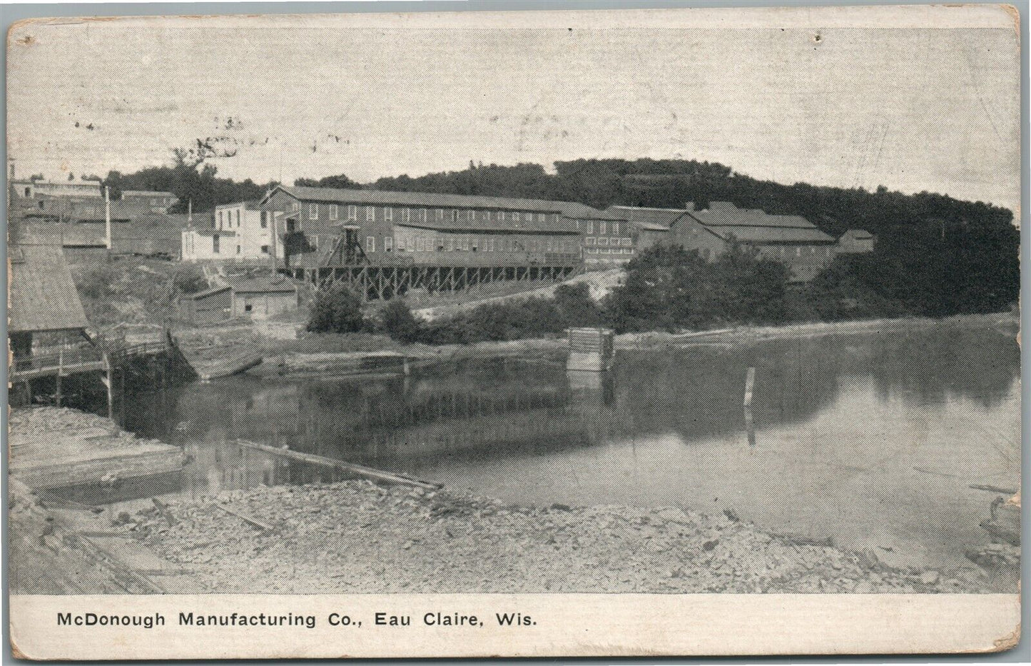 EAU CLAIRE WI McDONOUGH MANUFACTURING CO ANTIQUE POSTCARD