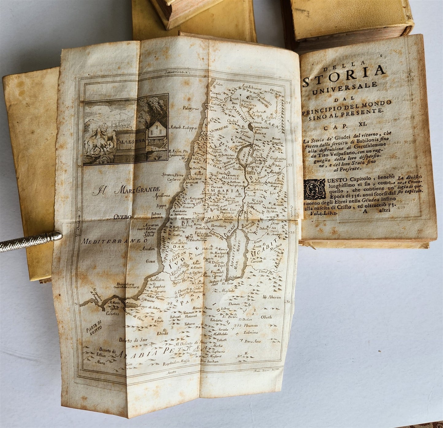 1741 UNIVERSAL HISTORY 7 VOLUMES antique ILLUSTRATED w/ MAPS in ITALIAN vellum