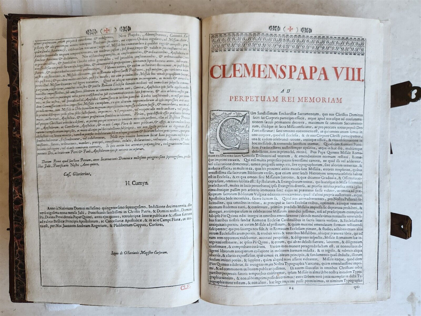 1743 MISSALE ROMANUM antique NICELY DECORATED FOLIO illustrated