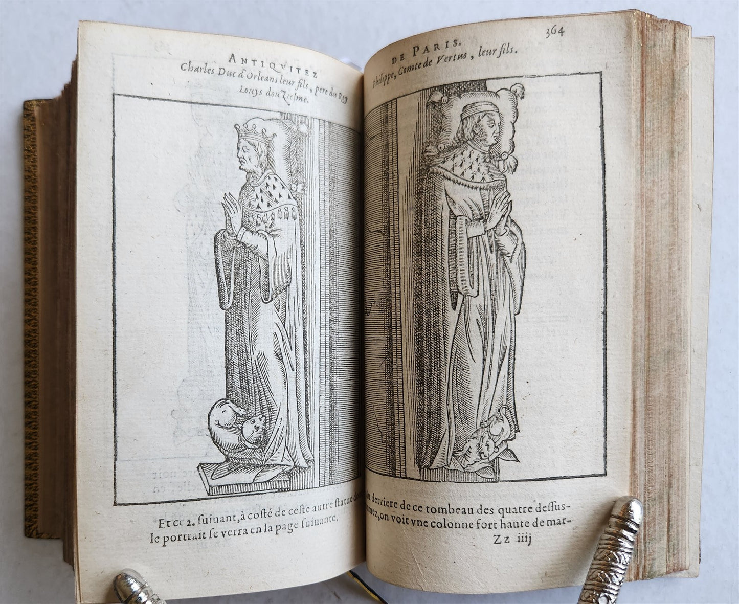 1608 HISTORICAL GUIDE to PARIS ILLUSTRATED w/ 55 WOODCUTS antique