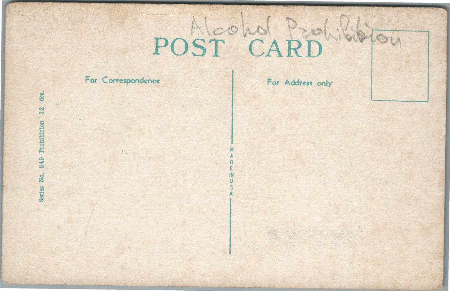 ALCOHOL PROHIBITION ANTIQUE POSTCARD SAY WHO'S YOUR BOOTLEGGER?