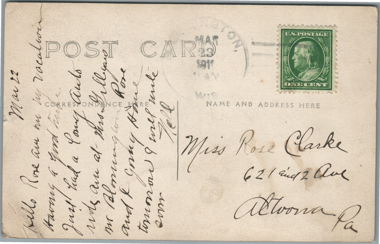 WISCONSIN CHURCH ANTIQUE REAL PHOTO POSTCARD RPPC