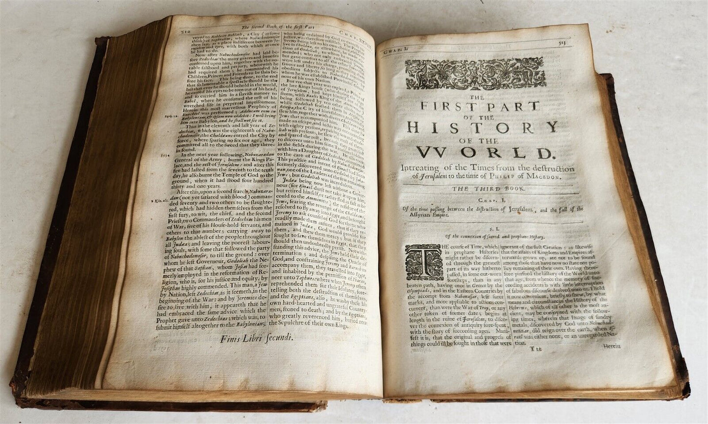 1666 HISTORY OF THE WORLD by WALTER RALEIGH antique ILLUSTRATED FOLIO w/ 8 MAPS