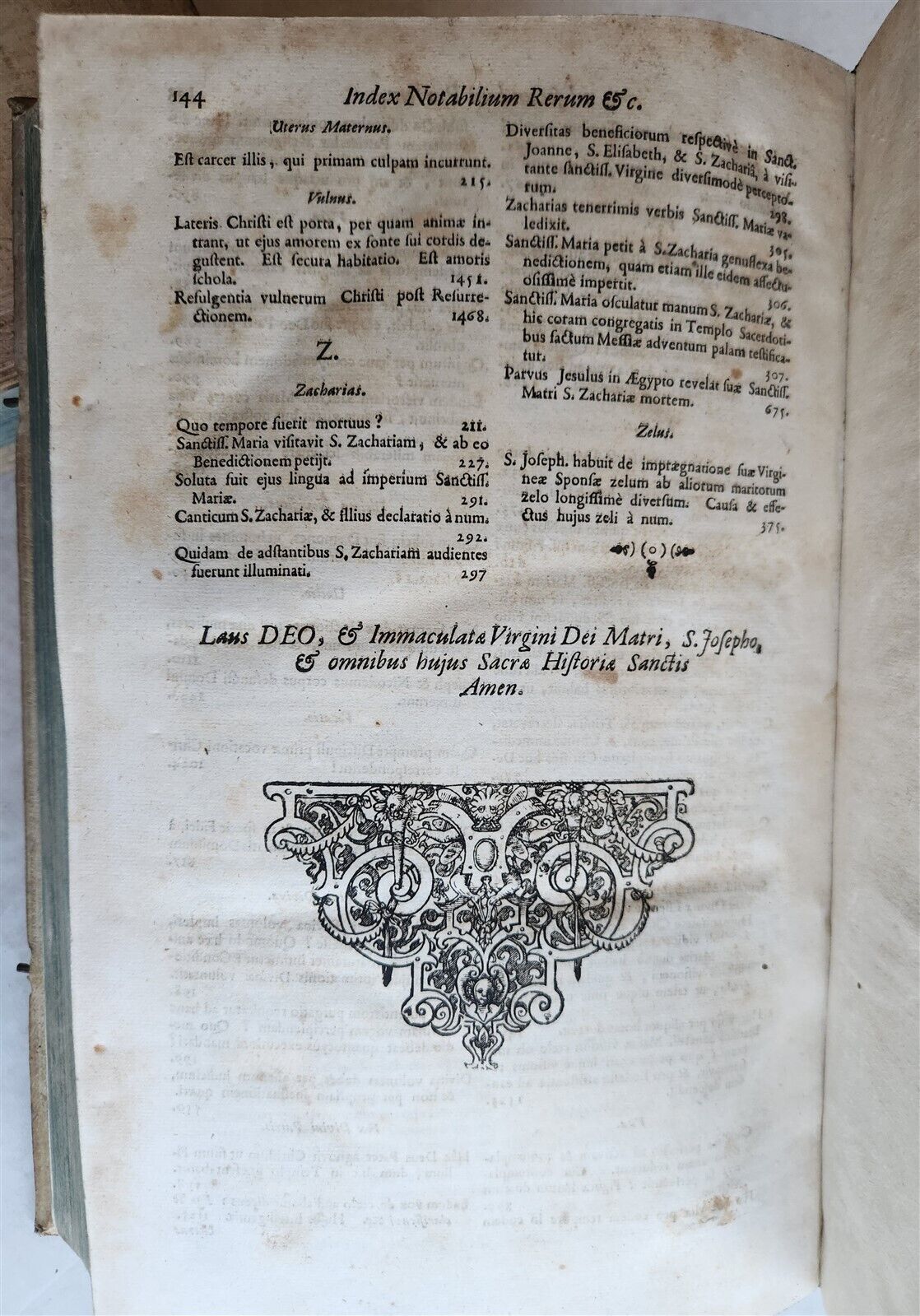 1719 MYSTICA CIVITAS DEI 3 PIGSKIN BOUND FOLIOS antique