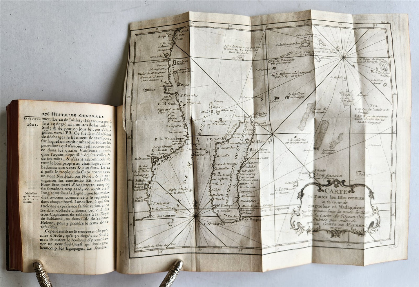 1749 HISTOIRE des VOYAGES illustrated TRAVELS to AFRICA & MADAGASCAR v.3 antique