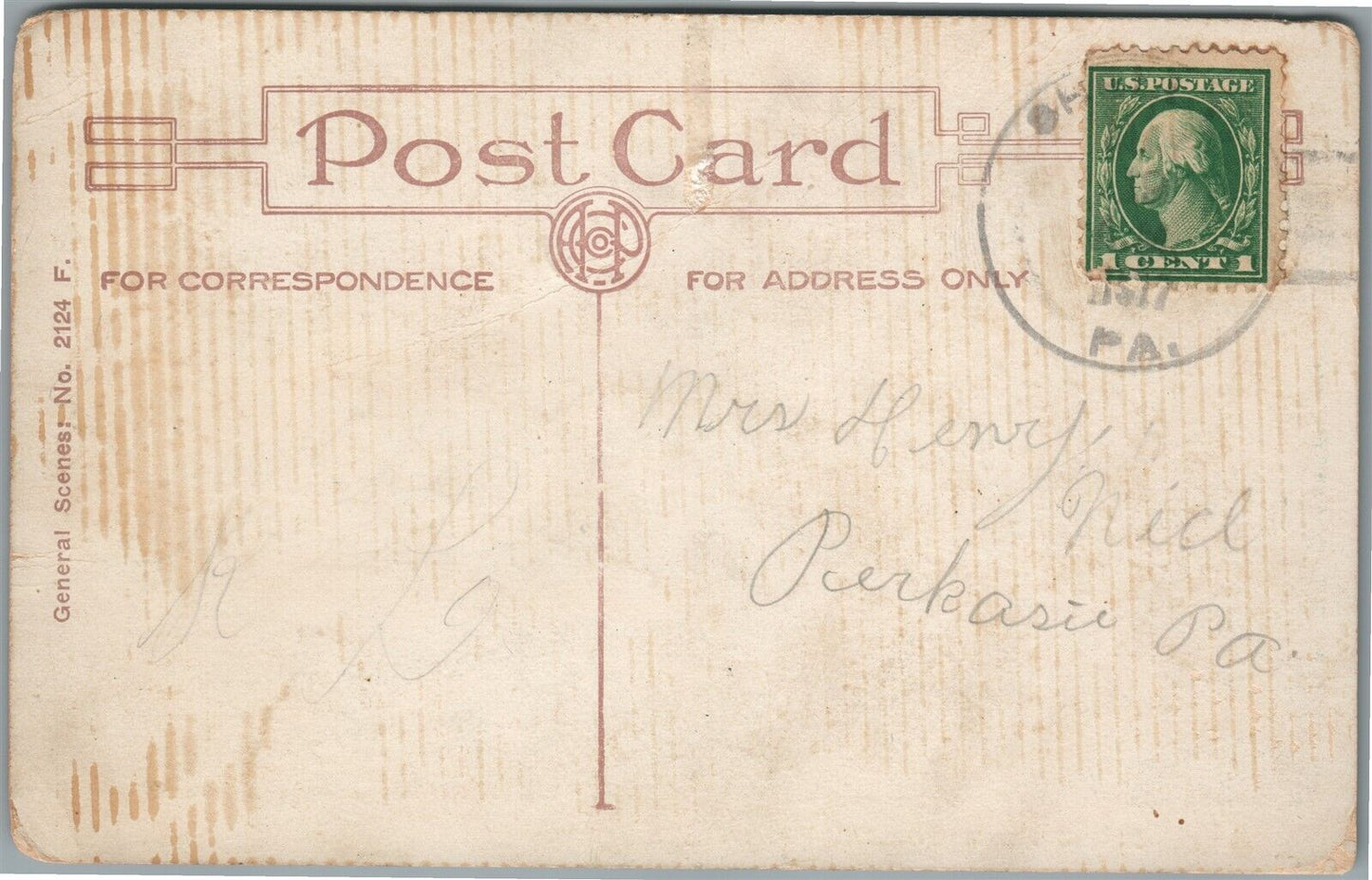 SHELLY PA BOATING SCENE ANTIQUE POSTCARD