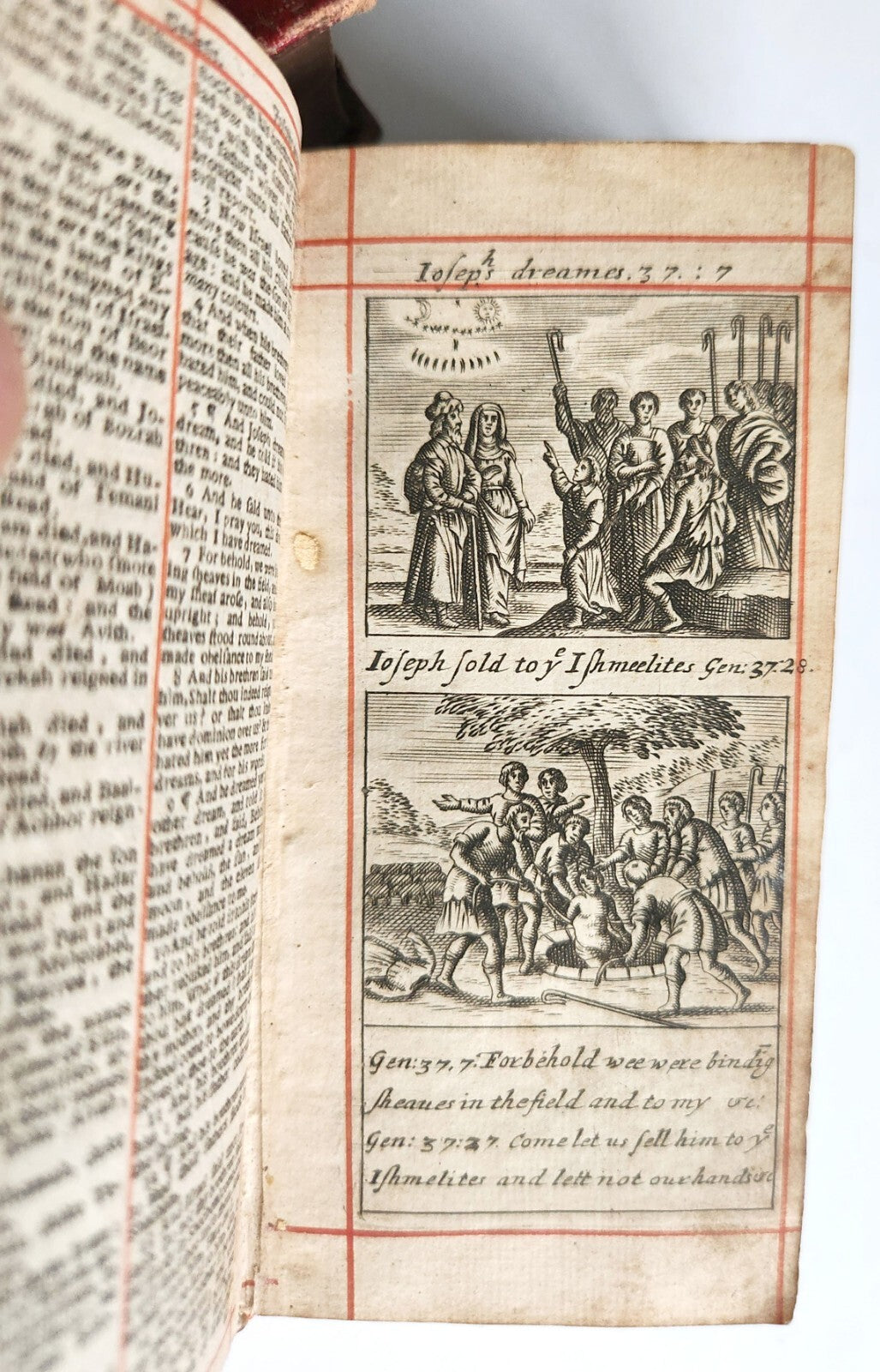 1684 BIBLE in ENGLISH ILLUSTRATED w/89 PLATES 2 VOLS OLD & NEW TESTAMENT antique