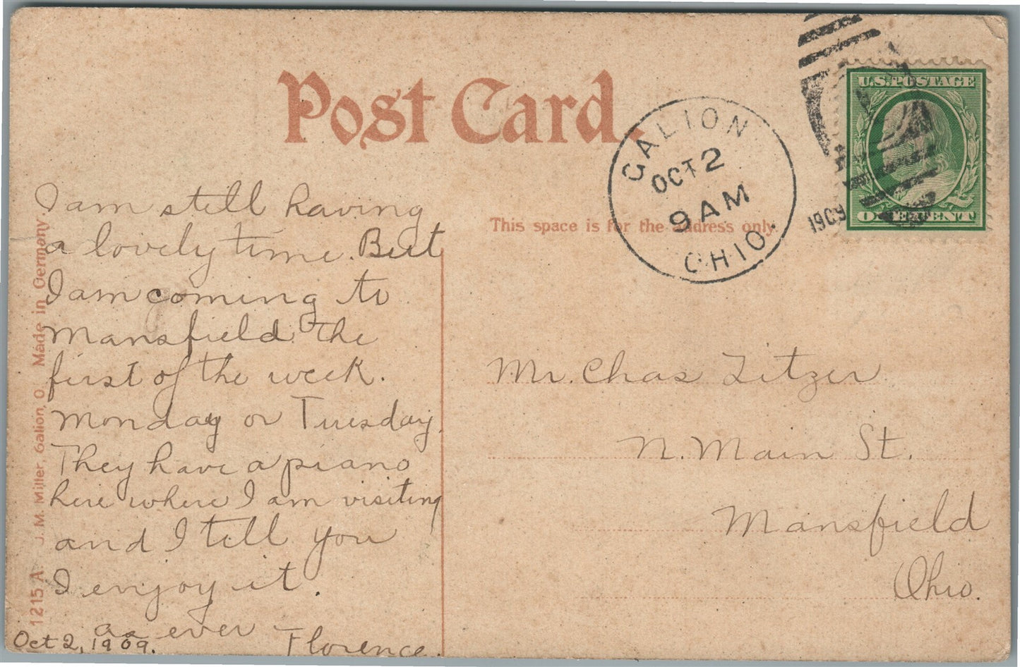 GALION OH BIG FOUR RAILROAD STATION RAILWAY DEPOT ANTIQUE POSTCARD