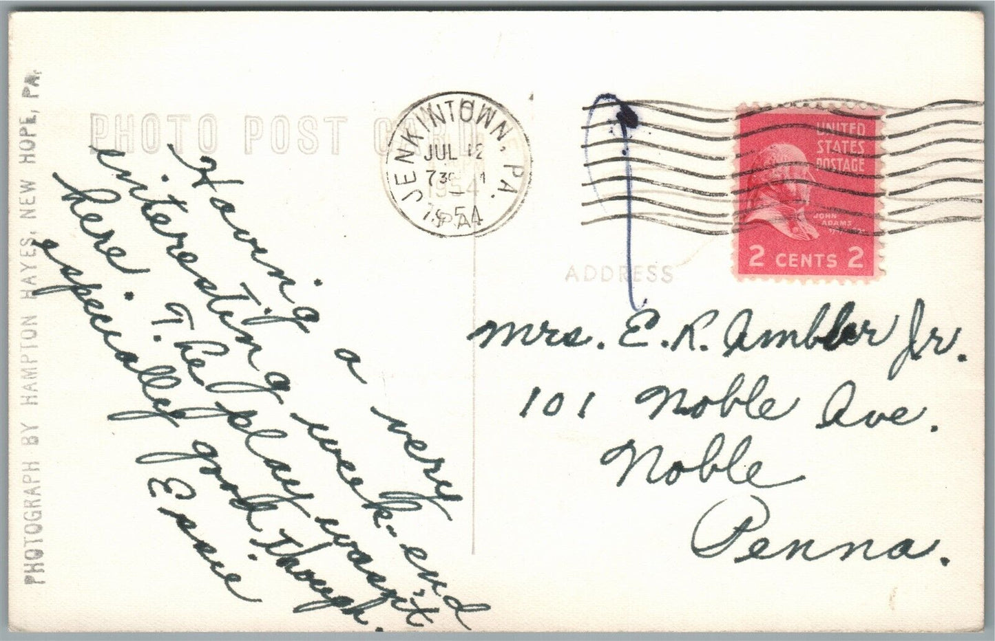 NEW HOPE PA BUCKS COUNTRY PLAYHOUSE VINTAGE REAL PHOTO POSTCARD RPPC