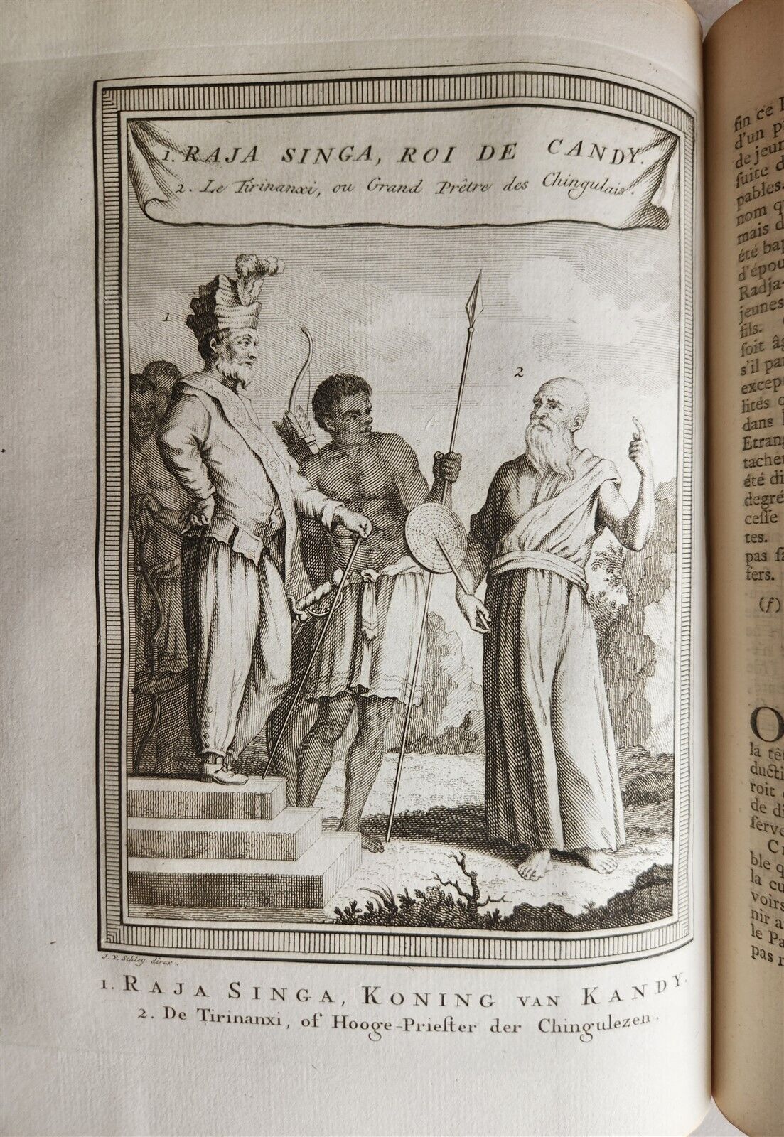 1755 TRAVELS TO EAST INDIES CEYLON antique Histoire generale des voyages ILLUSTR