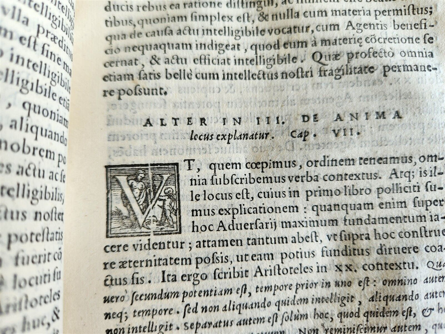 1567 ARISTOTLE COMMENTARY antique PIGSKIN BINDING w/ CLASPS rare 16th CENTURY