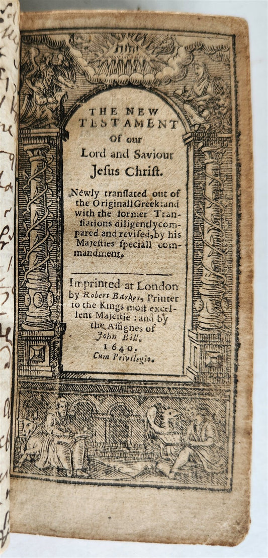 1640 BIBLE in ENGLISH antique New Testament Robert Barker & assigns of John Bill