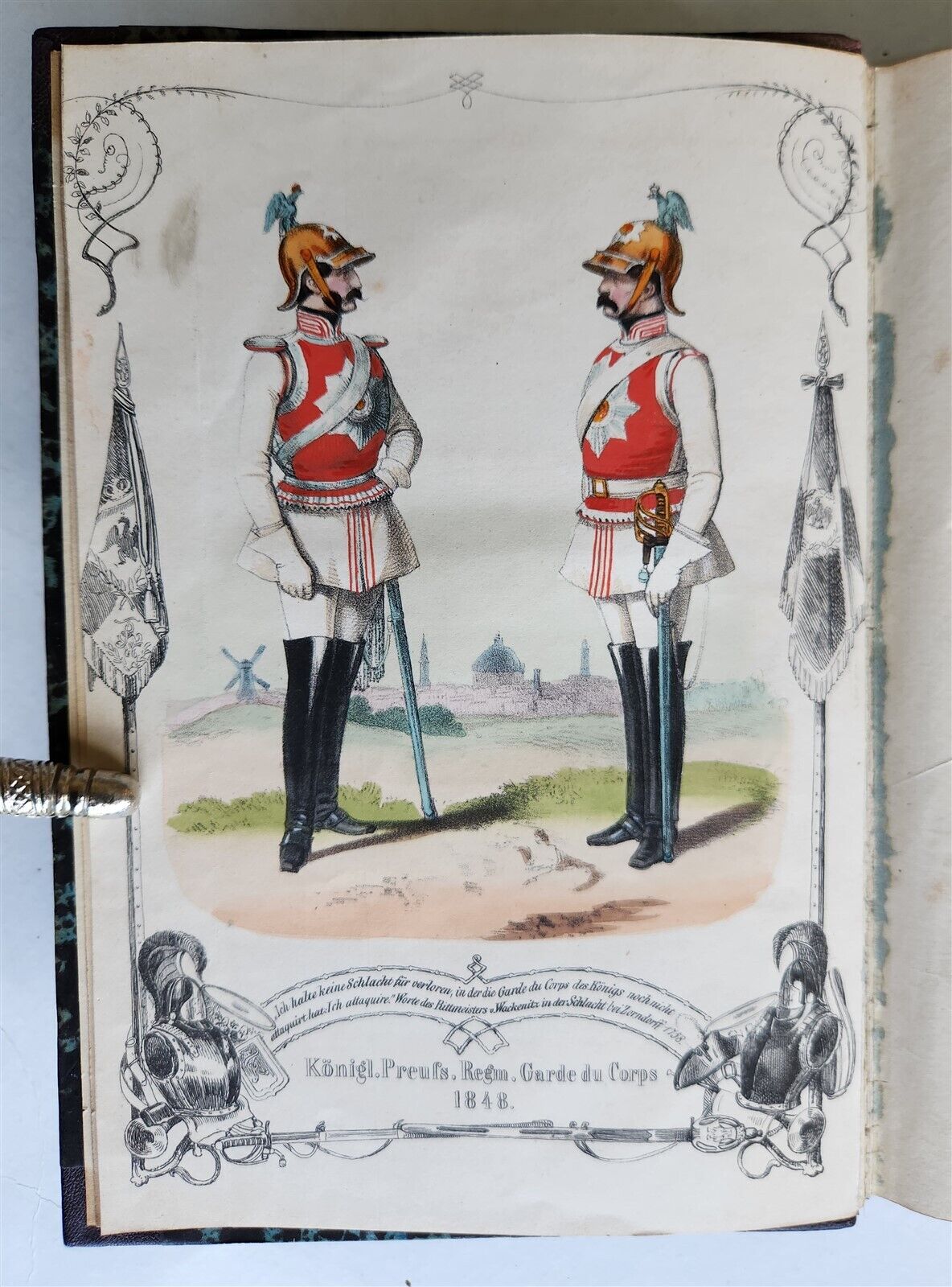 1848 GERMAN SOLDIER'S JOURNAL antique ILLUSTRATED