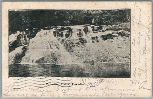 PARADISE FALLS PA ANTIQUE POSTCARD