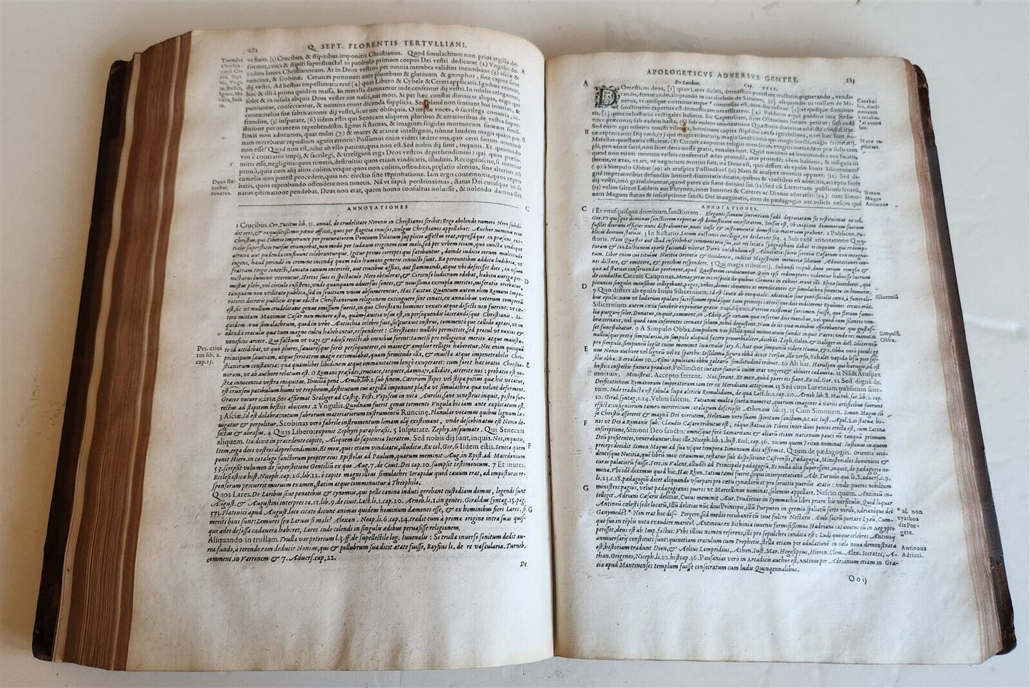 1580 OPERA TERTULLIANI antique FOLIO 16th CENTURY
