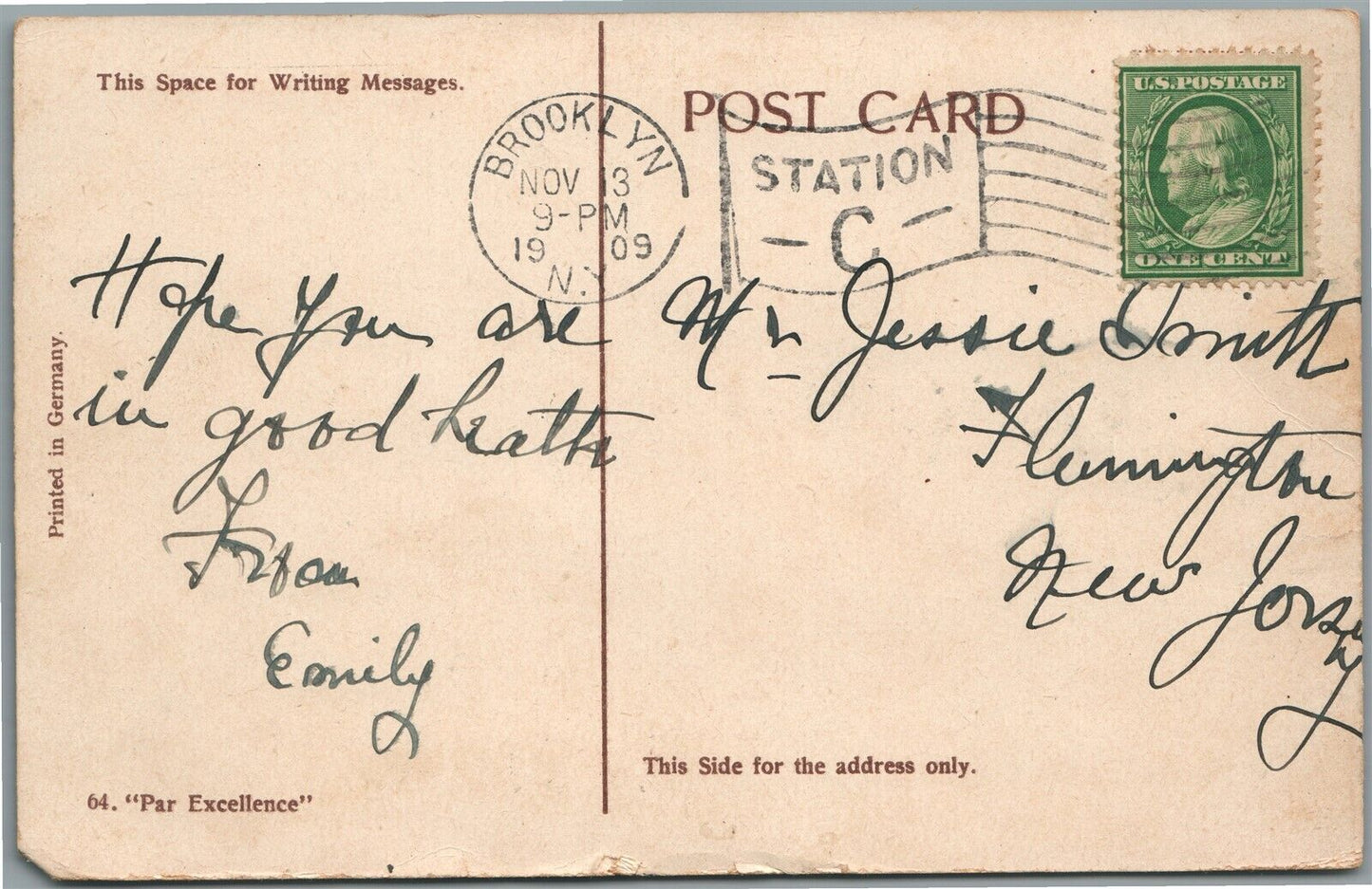 BROOKLYN NY BENSONHURST 22nd AVENUE PARKWAY ANTIQUE POSTCARD