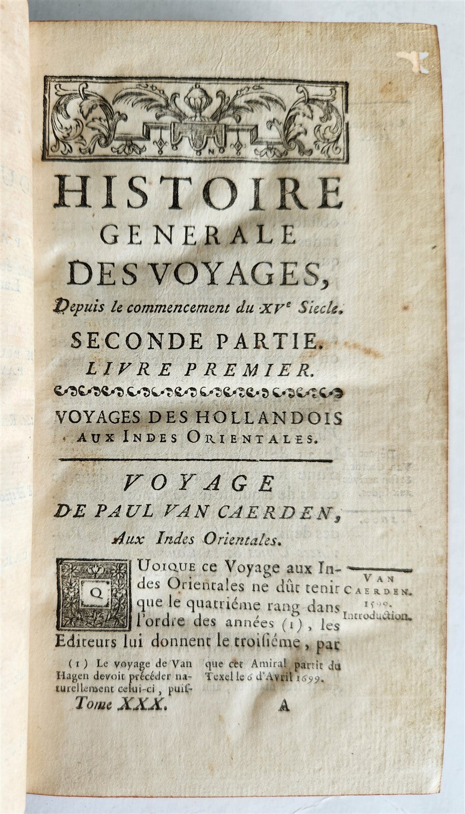 1750 HISTOIRE des VOYAGES antique illustrated PAUL CAERDEN GOA MALDIVES TRAVELS