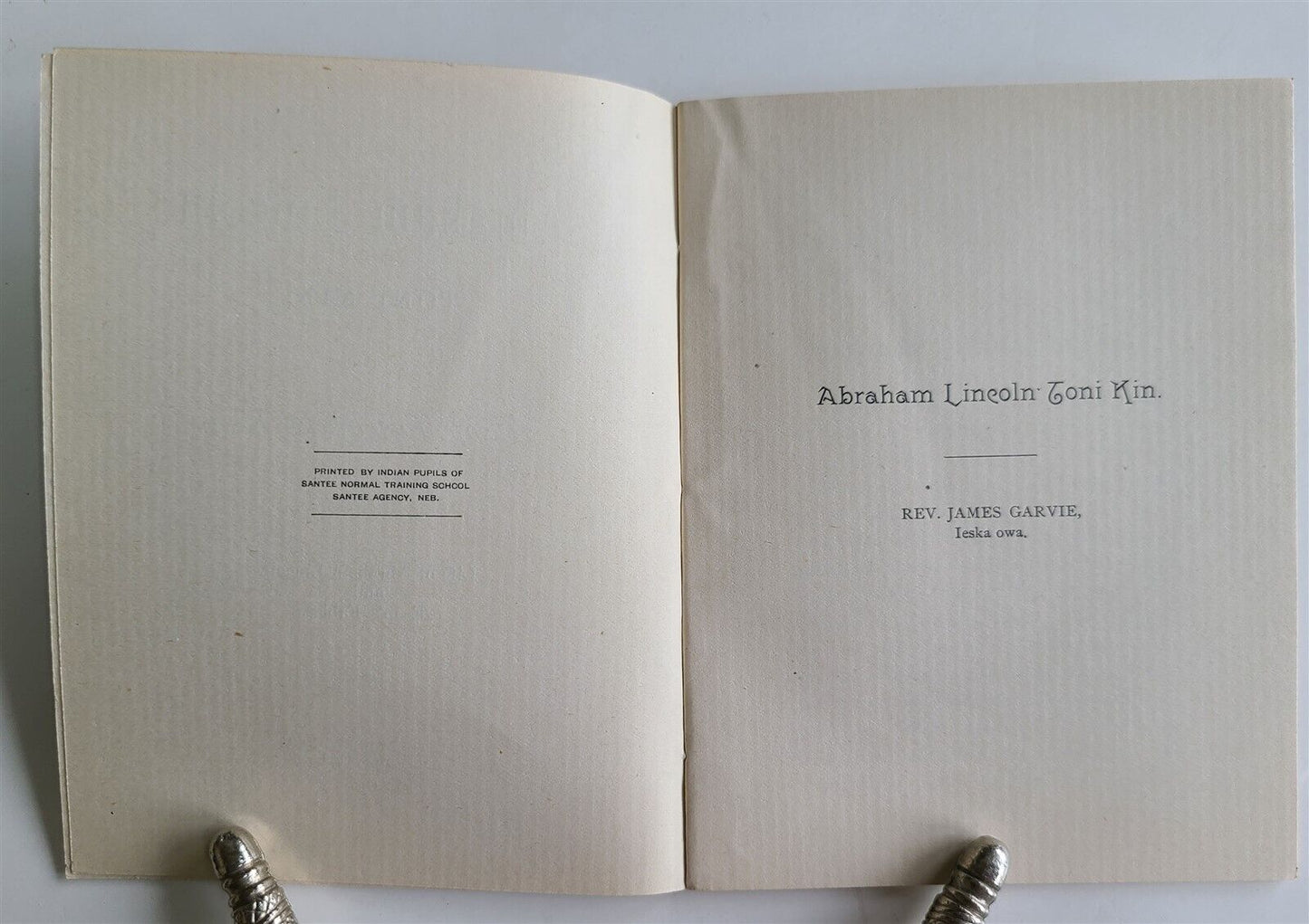 1893 DAKOTA INDIAN LANGUAGE ABRAHAM LINCOLN  AESOP FABLES antique AMERICANA rare