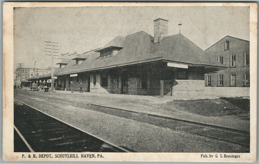 SCHUYLKILL HAVEN PA RAILROAD STATION RAILWAY DEPOT ANTIQUE POSTCARD